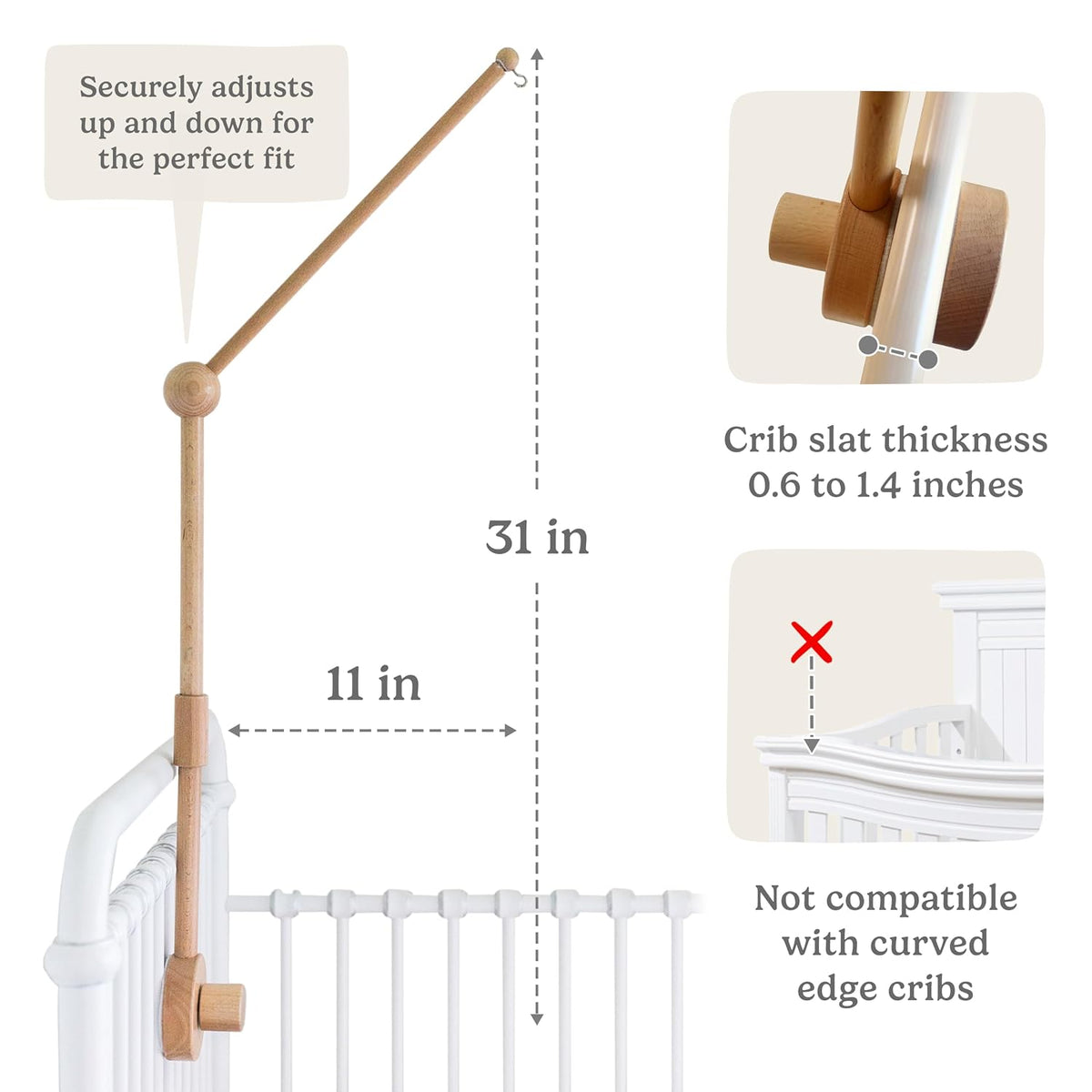 Mobile Arm Holder, Natural