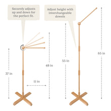 Load image into Gallery viewer, Baby Crib Mobile Arm Wooden Holder Floor Stand [Natural Beech Wood]