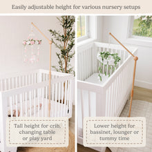 Load image into Gallery viewer, Baby Crib Mobile Arm Wooden Holder Floor Stand [Natural Beech Wood]