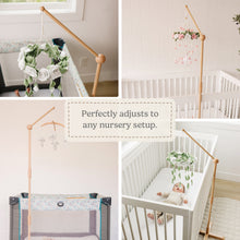 Load image into Gallery viewer, Baby Crib Mobile Arm Wooden Holder Floor Stand [Natural Beech Wood]