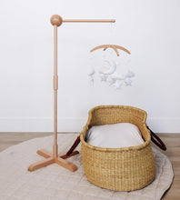 Load image into Gallery viewer, Adjustable 3D-Wooden Baby Crib Mobile Arm Holder Floor Stand [Natural Beechwood]