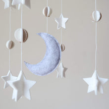 Load image into Gallery viewer, Moon &amp; Stars, Baby Crib Mobile (Grey, White &amp; Cream)